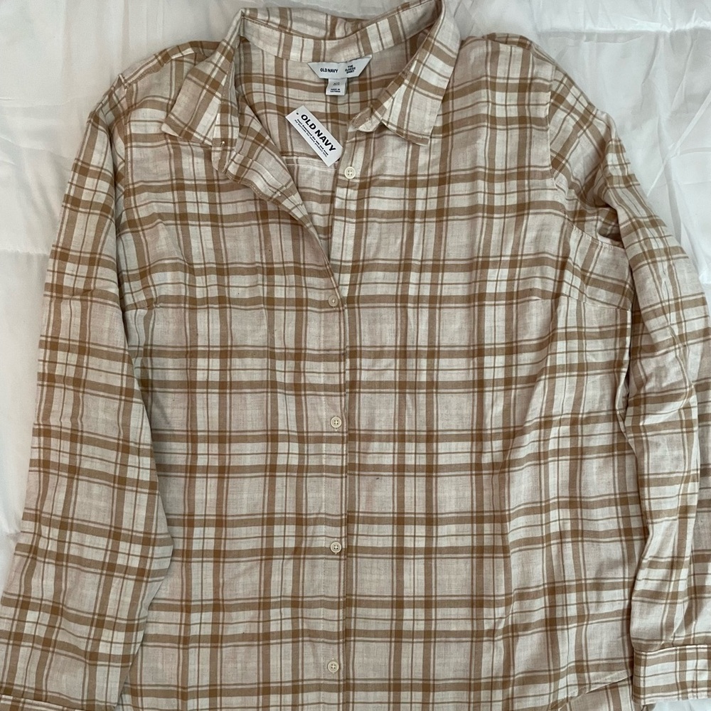 Old navy plaid button down tunic